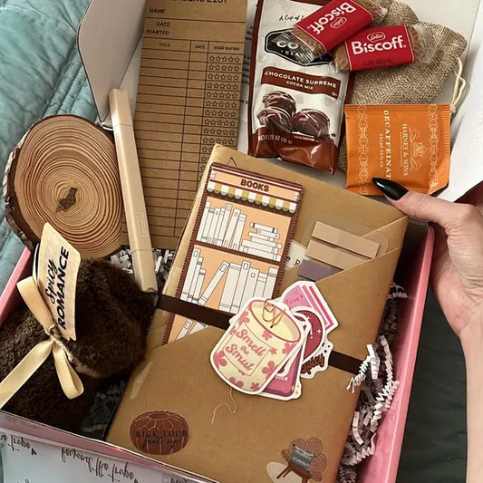 Next Page Society - Monthly Luxury Book Subscription-Box - Book with 4/5 Goodies!